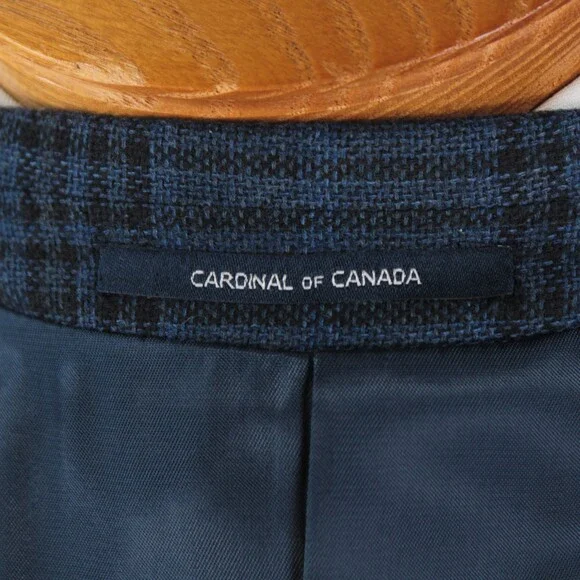 Cardinal of Canada NWT Wool Sport Coat Size 38S US In Blue & Black Plaid